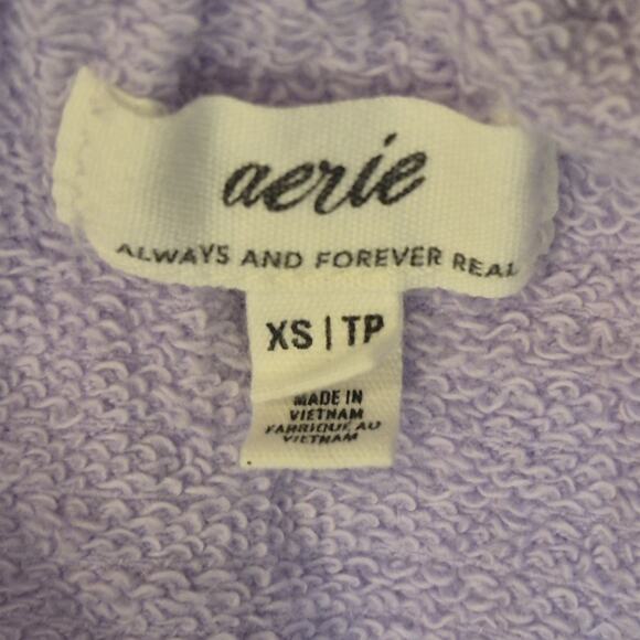 Aerie Easy Street Sweatshirt XS Oversized Long Sleeve VNeck Pullover Purple NWOT - Picture 4 of 10